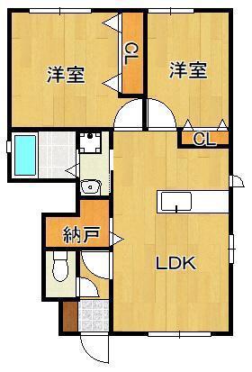 イル・ヴィアーレⅡA棟(2LDK/1階)の間取り写真