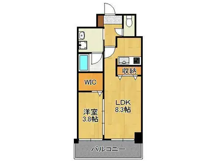 ラファエロ(1LDK/3階)の間取り写真