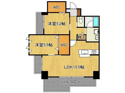 ラファエロ(2LDK/6階)の間取り写真