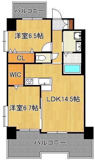サンシャインプリンセス五番街(2LDK/7階)の間取り写真