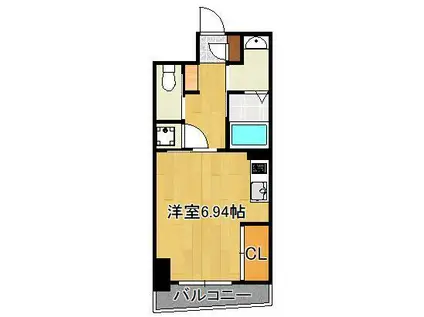 MGA城内(ワンルーム/8階)の間取り写真