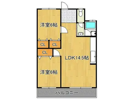 リバーサイドプリンセス篠崎(2LDK/5階)の間取り写真