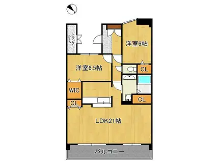 グランドパレスロイヤルコート大手町(2LDK/8階)の間取り写真