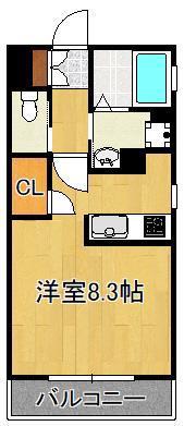 EL CEREZO(1K/4階)の間取り写真