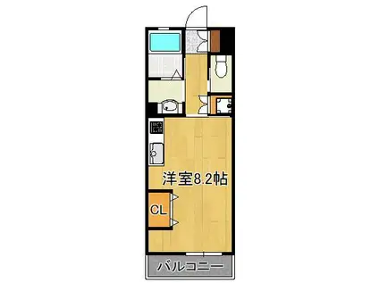 EL CEREZO(ワンルーム/4階)の間取り写真