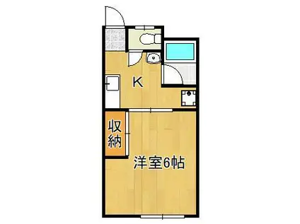 Fアパルトメント皿山町(1K/2階)の間取り写真