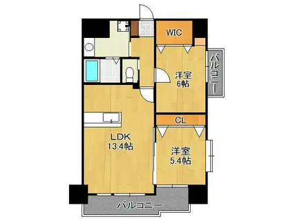 ルファール中井(2LDK/8階)の間取り写真