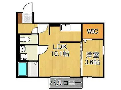 サニーコート A棟(1LDK/2階)の間取り写真