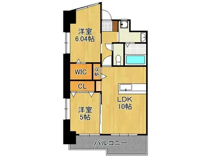 ギャラクシー西小倉(2LDK/15階)の間取り写真