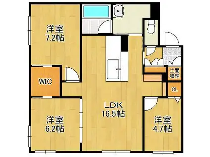 シャーメゾンステージ青葉(3LDK/1階)の間取り写真