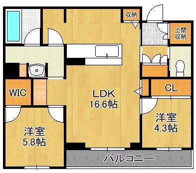 シャーメゾンステージ青葉(2LDK/3階)の間取り写真