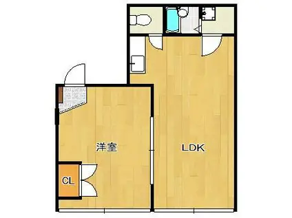 NO8 オリエント(1LDK/4階)の間取り写真