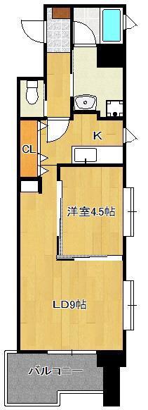 コンプレート金田(1LDK/10階)の間取り写真