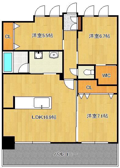 FAMILIE(3LDK/5階)の間取り写真