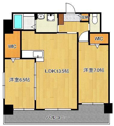 クレスト西小倉(2LDK/8階)の間取り写真