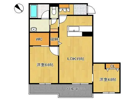 シャーメゾンシエロ(2LDK/3階)の間取り写真