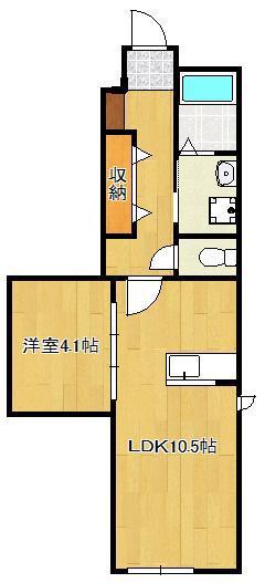 SUN VIA下到津(1LDK/1階)の間取り写真