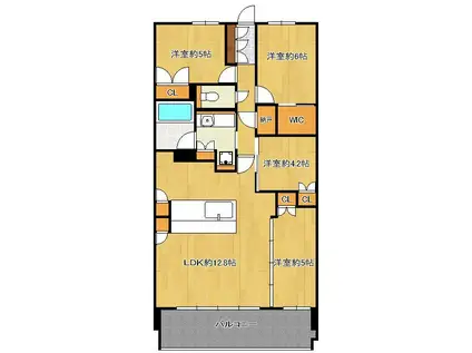 リビオシティ小倉中井ウエストコート 806(4LDK/8階)の間取り写真