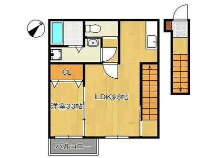 コンフォートプレイス小倉(1LDK/2階)の間取り写真