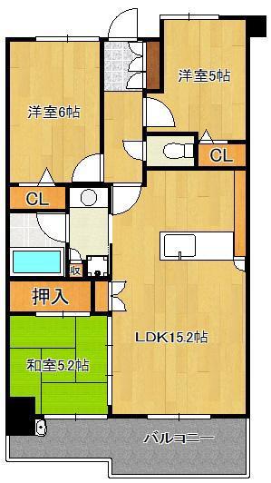 リヴィエールソフィア日明(3LDK/11階)の間取り写真