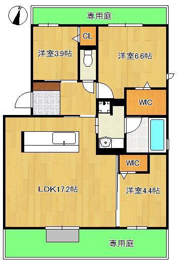 D-ROOM HILLS 泉台(3LDK/1階)の間取り写真