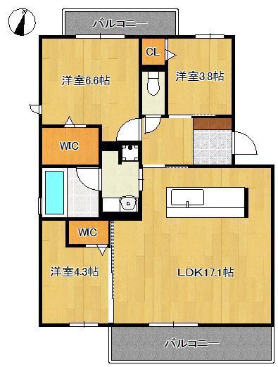 D-ROOM HILLS 泉台(3LDK/3階)の間取り写真