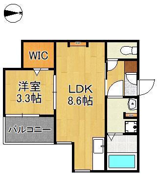 TIDY西小倉(1LDK/1階)の間取り写真