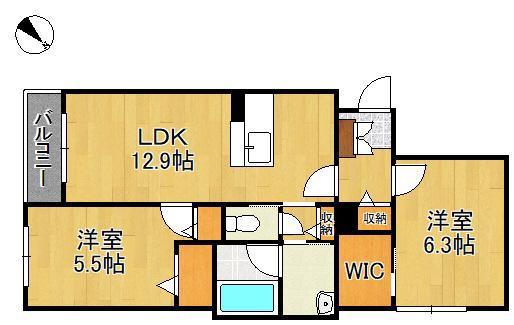 VIVACE日明(2LDK/1階)の間取り写真