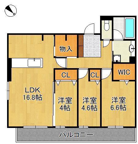 サクレ愛宕(3LDK/1階)の間取り写真