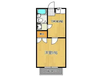 ステーションハイツ2(1K/1階)の間取り写真