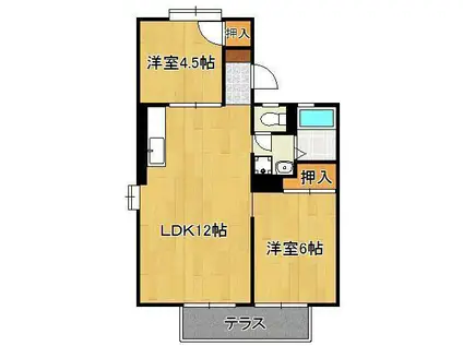 シティハウスれんげじ(2LDK/1階)の間取り写真