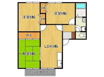 ハイツ新町(3DK/2階)の間取り写真