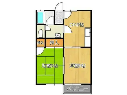 ルミエール栄町(3DK/2階)の間取り写真