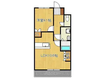 ルミナス・ヨシダ A・B(1LDK/2階)の間取り写真