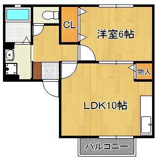 ハイツ・サンライズ(1LDK/1階)の間取り写真