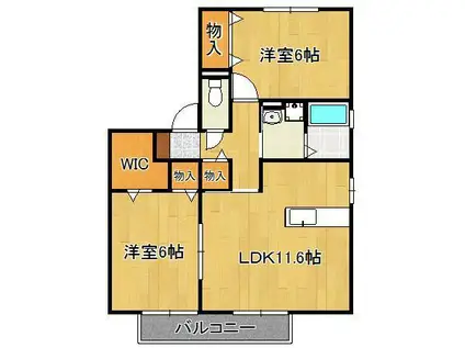 キャナルモア岩瀬(2LDK/2階)の間取り写真