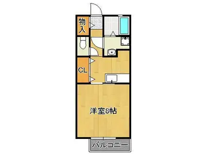 サンリーナ(1K/1階)の間取り写真