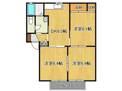 プレミールT (3DK/2階)の間取り写真