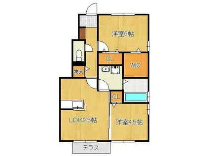 サンセールはぶ(2LDK/1階)の間取り写真