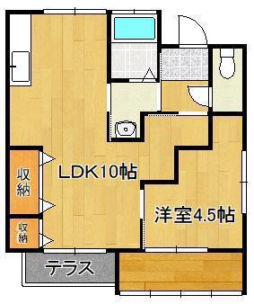 サンハイツ太賀(1LDK/1階)の間取り写真