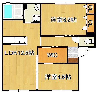 デューク沼口(2LDK/1階)の間取り写真
