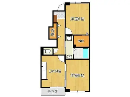 グランカンパーニュ(2DK/1階)の間取り写真