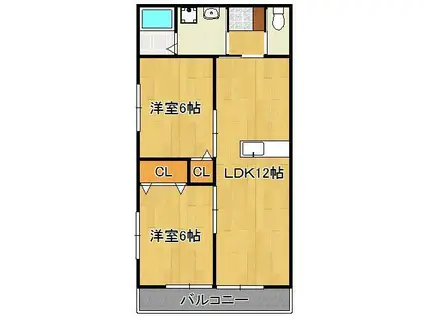 コートデコ(2LDK/2階)の間取り写真