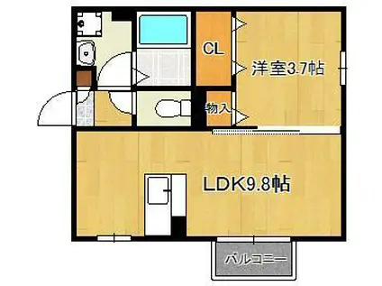 レスポワールⅡ(1LDK/1階)の間取り写真