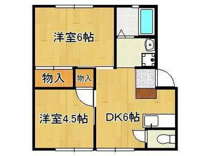 マークハイツ鍋山(2DK/2階)の間取り写真