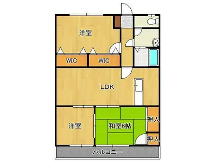 コーポK2U1(3LDK/2階)の間取り写真