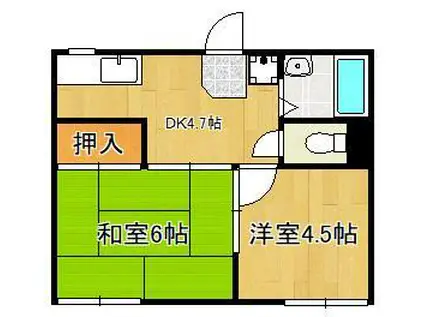 コーポMT3(2DK/1階)の間取り写真