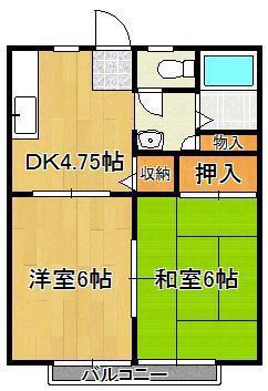 シティライフ知古A(2DK/2階)の間取り写真