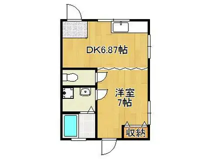 ジョイフルマタケB(1DK/2階)の間取り写真