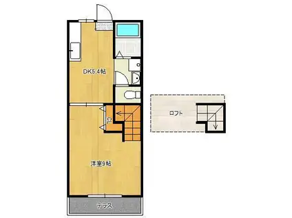 ジェニファー29 A棟(1DK/1階)の間取り写真